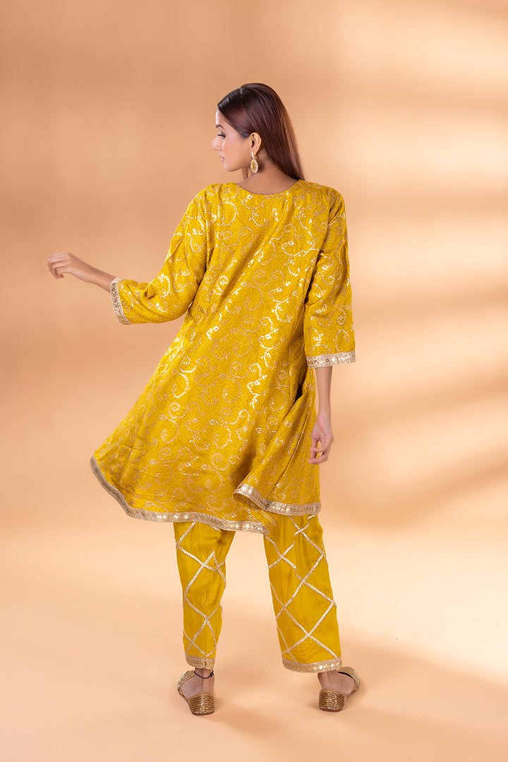 Rangreza Yellow Kurta Set With Dupatta