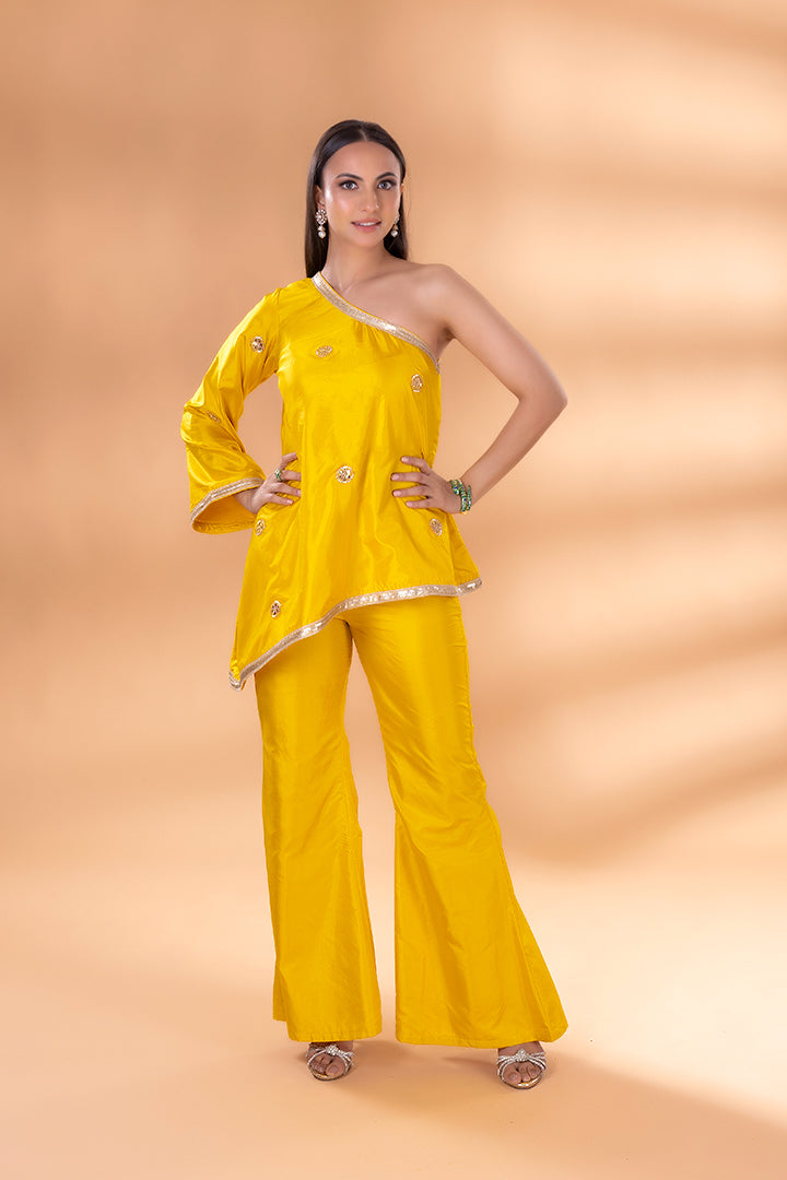 Tuscany Yellow  One Shoulder Co-ord