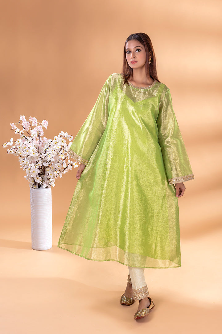 Pakeezah Lime Anarkali (Only Kurta)